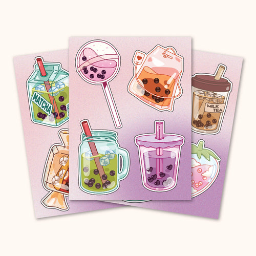 12 Bubble Tea Stickers